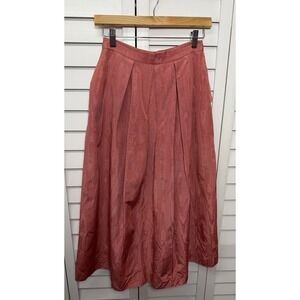 Talbots Vintage Pleated A-Line Midi Skirt Women's Size 2 Dusty Rose